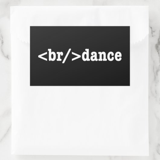 Sticker Rectangulaire code HTML de rupture (Sac)