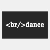 Sticker Rectangulaire code HTML de rupture (Devant)