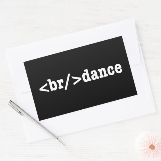 Sticker Rectangulaire code HTML de rupture (Enveloppe)