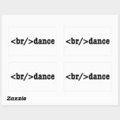 Sticker Rectangulaire code HTML de rupture (Feuille)