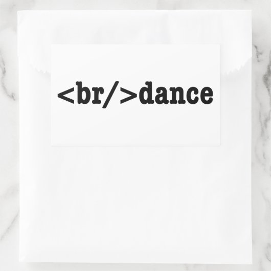Sticker Rectangulaire code HTML de rupture (Sac)