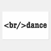 Sticker Rectangulaire code HTML de rupture (Devant)