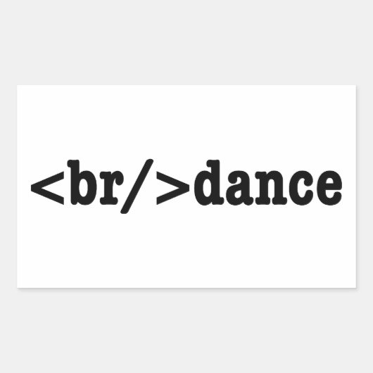 Sticker Rectangulaire code HTML de rupture (Devant)