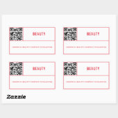 Sticker Rectangulaire Code QR de la marque de beauté / mode Chic Red (Feuille)