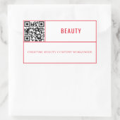 Sticker Rectangulaire Code QR de la marque de beauté / mode Chic Red (Sac)