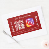 Sticker Rectangulaire Code QR de nom d'entreprise rouge Instagram (Enveloppe)