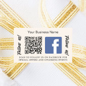 Sticker Rectangulaire Code qr d'entreprise beige Facebook