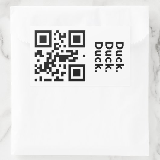 Sticker Rectangulaire Code QR inutile : Canard (Sac)