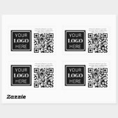 Sticker Rectangulaire Code QR Logo Basic Business (Feuille)