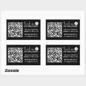 Sticker Rectangulaire CODE QR minimal + LOGO Petites entreprises (Feuille)