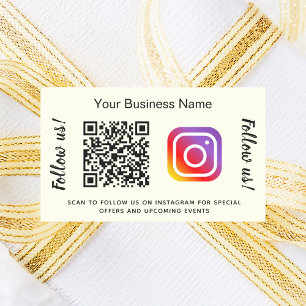 Sticker Rectangulaire Code QR nom de l'entreprise en ivoire sur Instagra