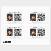 Sticker Rectangulaire Code QR photo Entreprise Commerciale (Feuille)