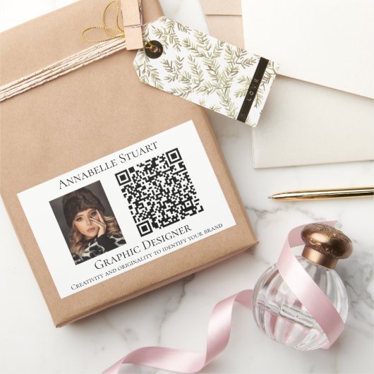 Sticker Rectangulaire Code QR photo Entreprise Commerciale (Cadeaux)