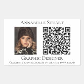 Sticker Rectangulaire Code QR photo Entreprise Commerciale (Devant)