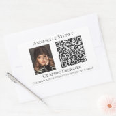 Sticker Rectangulaire Code QR photo Entreprise Commerciale (Enveloppe)