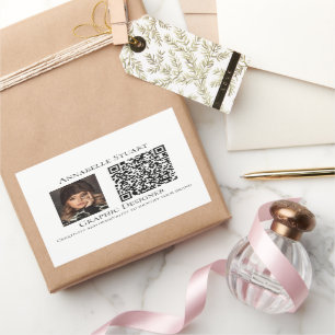Sticker Rectangulaire Code QR photo Entreprise Commerciale