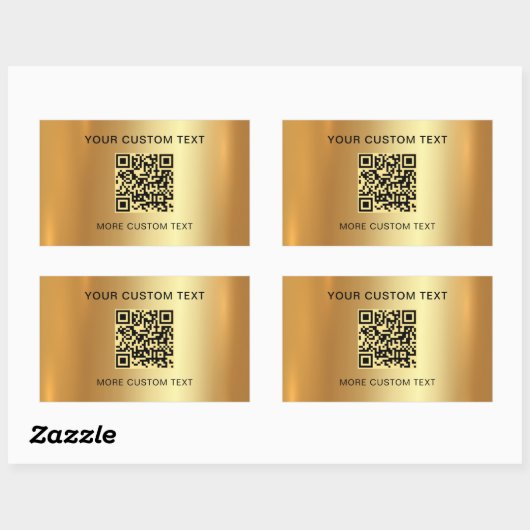 Sticker Rectangulaire Code QR scannable Texte personnalisé Élégant Faux (Feuille)