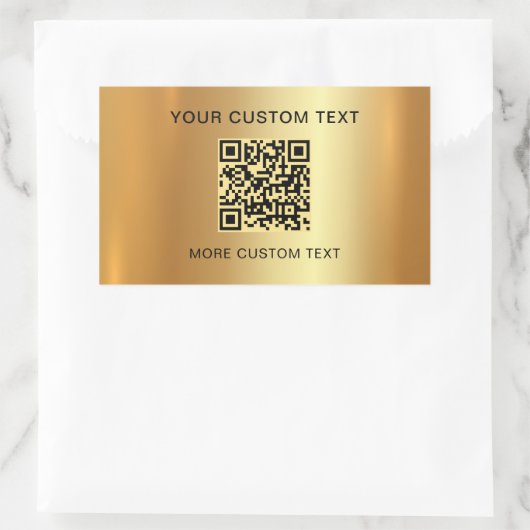 Sticker Rectangulaire Code QR scannable Texte personnalisé Élégant Faux (Sac)