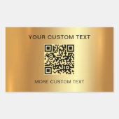 Sticker Rectangulaire Code QR scannable Texte personnalisé Élégant Faux (Devant)