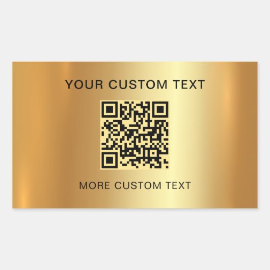 Sticker Rectangulaire Code QR scannable Texte personnalisé Élégant Faux (Devant)