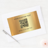 Sticker Rectangulaire Code QR scannable Texte personnalisé Élégant Faux (Enveloppe)