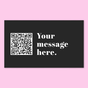 Sticker Rectangulaire Code QR téléchargé et texte rétro modifiable