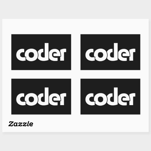 Sticker rectangulaire Coder (Feuille)
