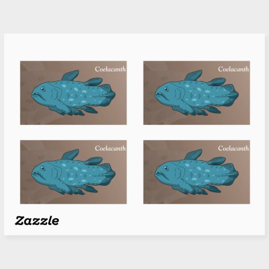 Sticker Rectangulaire Coelacanth (Feuille)