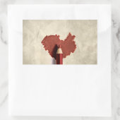 Sticker Rectangulaire Coeur à motifs dessinés (Sac)