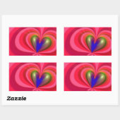 Sticker Rectangulaire Coeur Abstrait (Feuille)