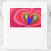 Sticker Rectangulaire Coeur Abstrait (Sac)