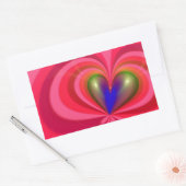 Sticker Rectangulaire Coeur Abstrait (Enveloppe)