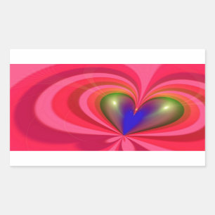 Sticker Rectangulaire Coeur Abstrait