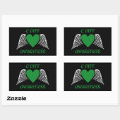 Sticker Rectangulaire Coeur/ailes...C Diff (Feuille)
