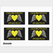 Sticker Rectangulaire Coeur/ailes...Endometriose (Feuille)