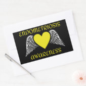 Sticker Rectangulaire Coeur/ailes...Endometriose (Enveloppe)