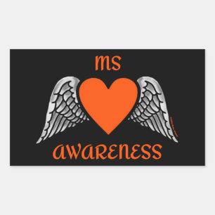 Sticker Rectangulaire Coeur/ailes...MS