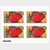 Sticker Rectangulaire coeur anatomique (Feuille)