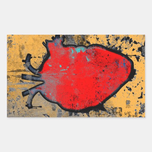 Sticker Rectangulaire coeur anatomique (Devant)