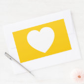 Sticker Rectangulaire Coeur blanc sur or (Enveloppe)