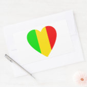 Sticker Rectangulaire Coeur coloré Rasta (Enveloppe)