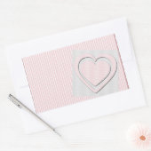 Sticker Rectangulaire Coeur d'amour rose #2 (Enveloppe)