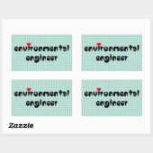 Sticker Rectangulaire Coeur de l'ingénieur de l'environnement (Feuille)