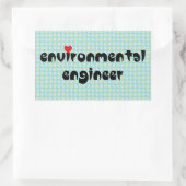 Sticker Rectangulaire Coeur de l'ingénieur de l'environnement (Sac)