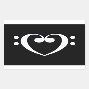 Sticker Rectangulaire Coeur de musique