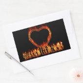 Sticker Rectangulaire Coeur en feu (Enveloppe)