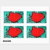 Sticker Rectangulaire coeur grinçant (Feuille)