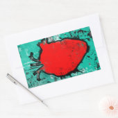 Sticker Rectangulaire coeur grinçant (Enveloppe)