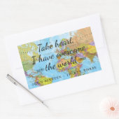 Sticker Rectangulaire Coeur, j'ai surmonté le monde. (Enveloppe)