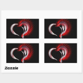 Sticker Rectangulaire Coeur métallique (Feuille)